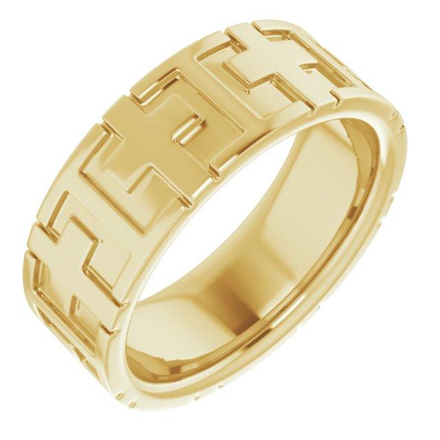 14k yellow 7 mm cross band size 7 