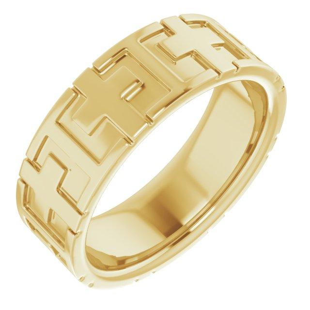 14k yellow 7 mm cross band size 8.5 