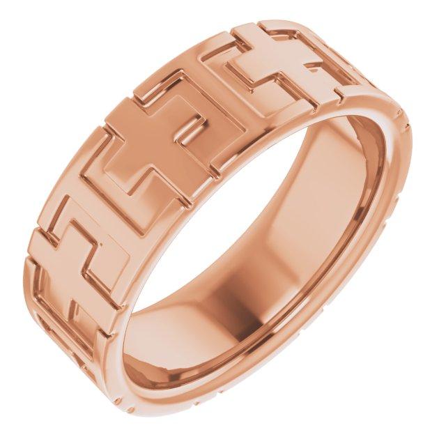 14k rose 7 mm cross band size 8.5 