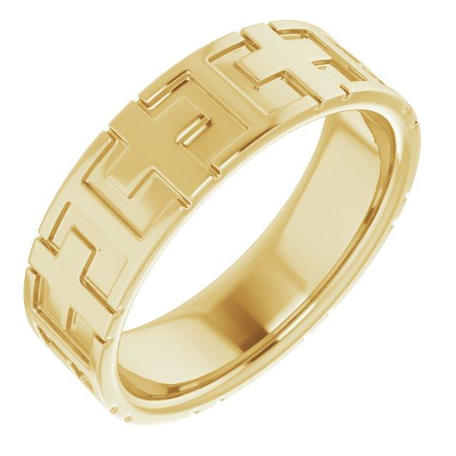 14k yellow 7 mm cross band size 11.5 