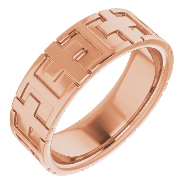 14k rose 7 mm cross band size 9.5 