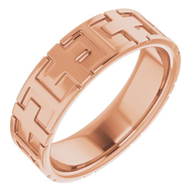 14k rose 7 mm cross band size 12 