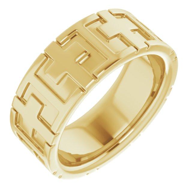 14k yellow 7 mm cross band size 5 