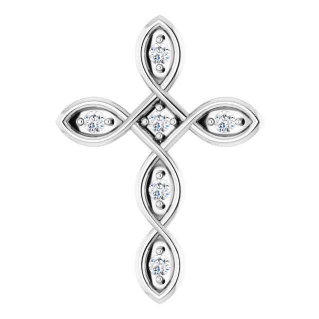 14k white 1/10 ctw diamond cross pendant  