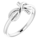 sterling silver infinity-inspired cross ring  