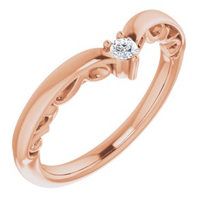 14k rose .06 ct diamond contour band  