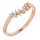 14k rose 1/10 ctw diamond contour band  