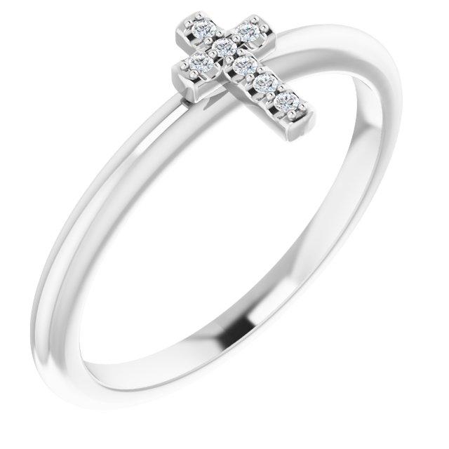 sterling silver .03 ctw diamond stackable cross ring