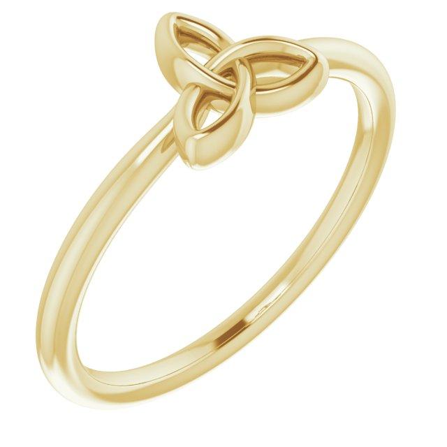 14k yellow stackable celtic-inspired trinity ring  