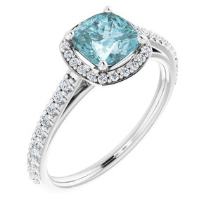 platinum sky blue topaz & 1/3 ctw diamond ring