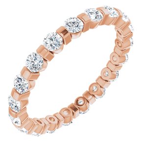 14k rose 1 ctw diamond eternity band 