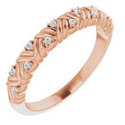 14k rose .06 ctw diamond woven anniversary band 