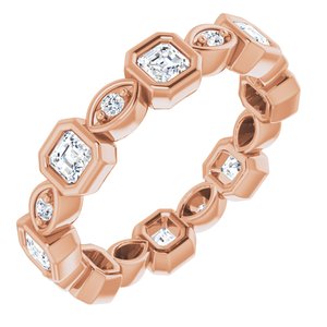 14k rose 1 ctw diamond eternity band  