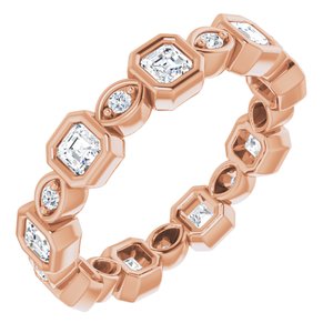 14k rose 1 ctw diamond eternity band 