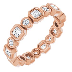 14k rose 1 ctw diamond eternity band 