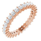 14k rose 1 1/2 ctw diamond square eternity band size 6