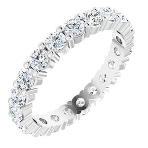 platinum 2.5 mm round forever  created moissanite eternity band size 4.75