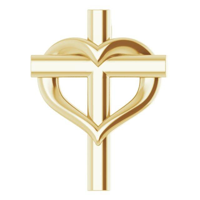 14k yellow youth cross with heart pendant  