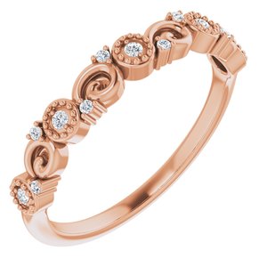 14k rose .08 ctw diamond anniversary band 