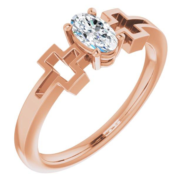 14k rose sapphire solitaire cross youth ring          