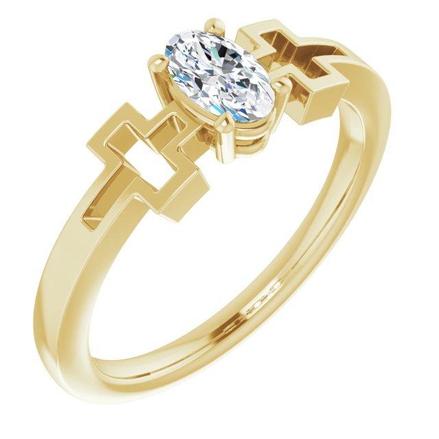 14k yellow sapphire solitaire cross youth ring          