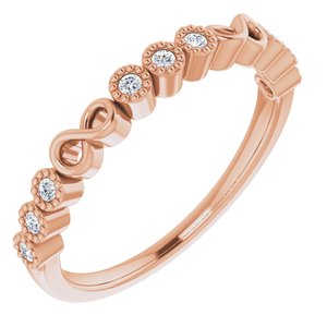 14k rose 1/10 ctw diamond anniversary band