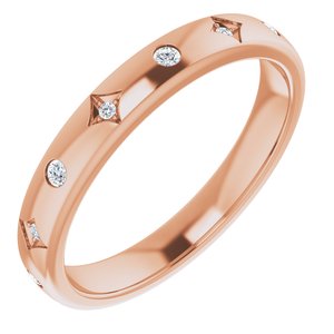 14k rose 1/10 ctw diamond anniversary band  