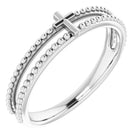 sterling silver milgrain stackable cross ring     