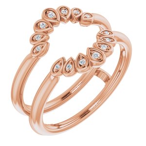 14k rose .04 ctw diamond ring guard 