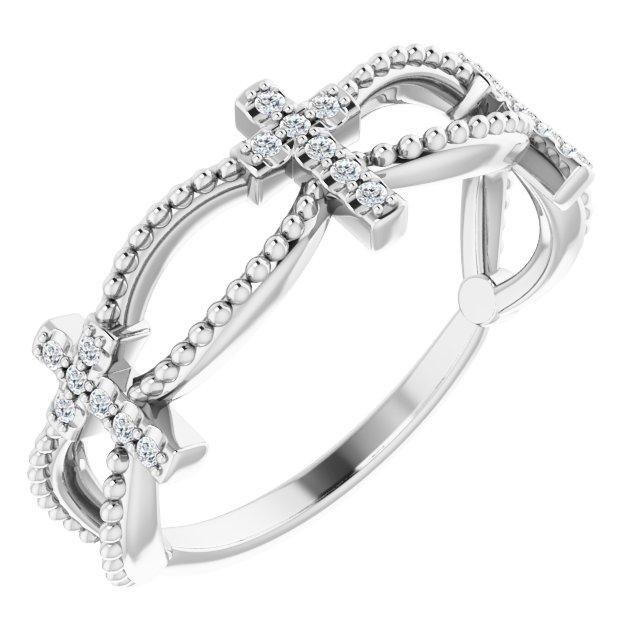 sterling silver .08 ctw diamond stackable cross ring  