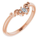 14k rose .07 ctw diamond sculptural-inspired contour band 