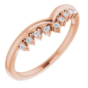 14k rose .08 ctw diamond contour band 