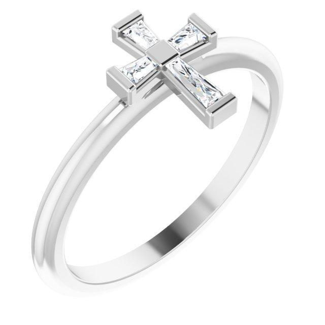 sterling silver 1/10 ctw diamond stackable cross ring