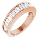 14k rose 1 ctw diamond baguette anniversary band