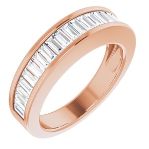 14k rose 1 ctw diamond baguette anniversary band