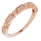 14k rose 1/10 ctw diamond anniversary band