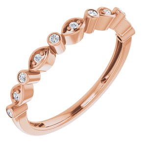 14k rose 1/8 ctw diamond stackable anniversary band