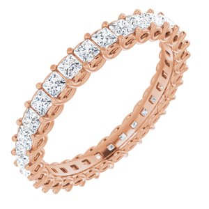 14k rose 1 ctw diamond eternity band 