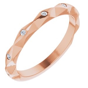 14k rose .08 ctw diamond stackable anniversary band