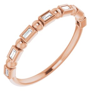 14k rose 1/10 ctw diamond anniversary band 