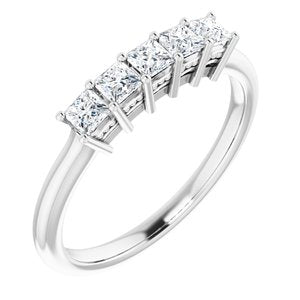 14k white 2.5x2.5 mm square 1/2 ctw diamond anniversary band