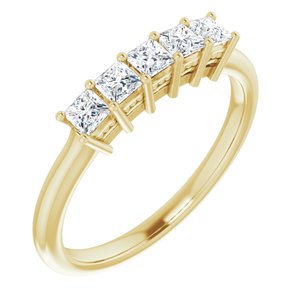 14k yellow 2.5x2.5 mm square 1/2 ctw diamond anniversary band