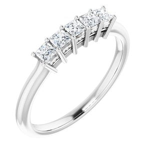 14k white 2.25x2.25 mm square 1/3 ctw diamond anniversary band