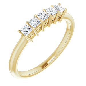 14k yellow 2.25x2.25 mm square 1/3 ctw diamond anniversary band