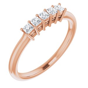 14k rose 2x2 mm square 1/4 ctw diamond anniversary band