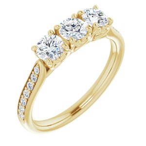 14k yellow 9/10 ctw diamond anniversary band 