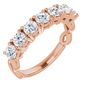 14k rose 1 ctw diamond anniversary band