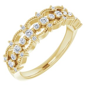14k yellow 1/3 ctw diamond stackable ring