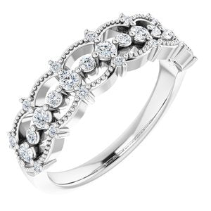 14k white 1/3 ctw diamond stackable ring