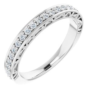 14k white 1/3 ctw diamond anniversary band